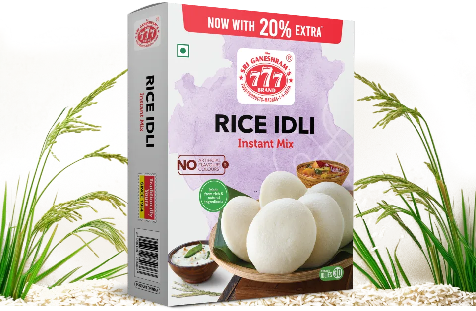 Quick and easy Instant Rice Idly Mix, perfect for making soft, fluffy idlis in minutes, with no hassle and full of authentic flavor.