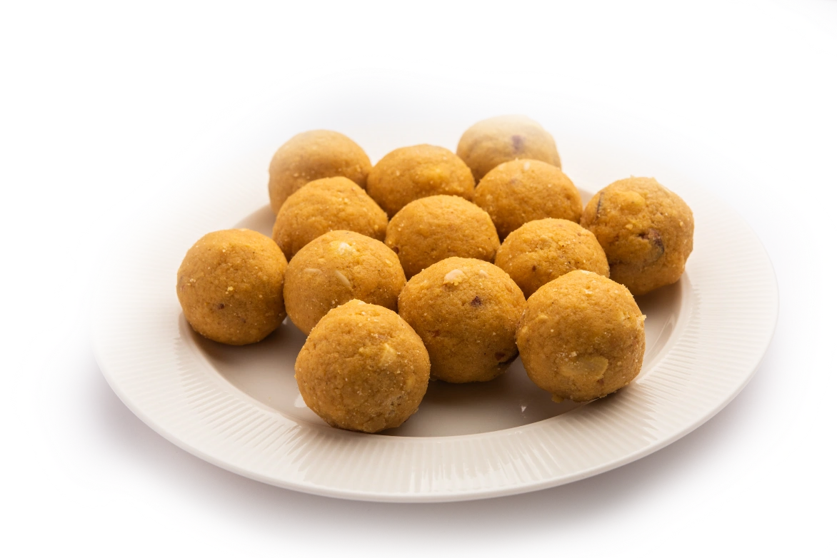 Quick and easy Instant Besan Ladoo Mix, made with premium besan and ghee, perfect for making soft, delicious laddoos in minutes.