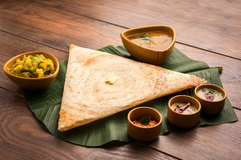 triangular paper masala dosa