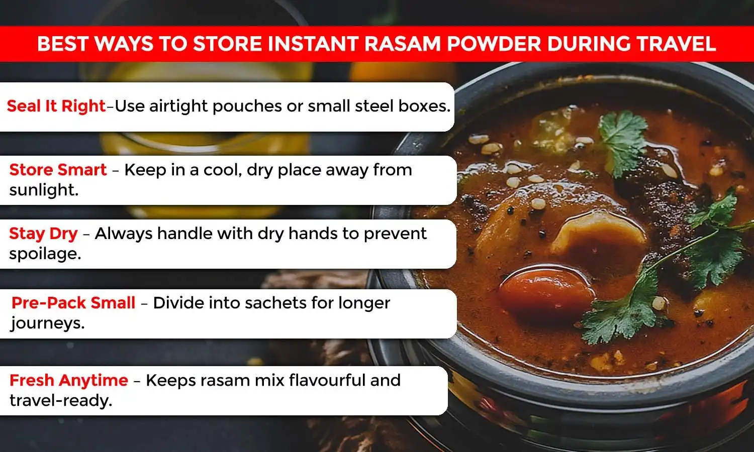 Instant Rasam Powder for Travel
