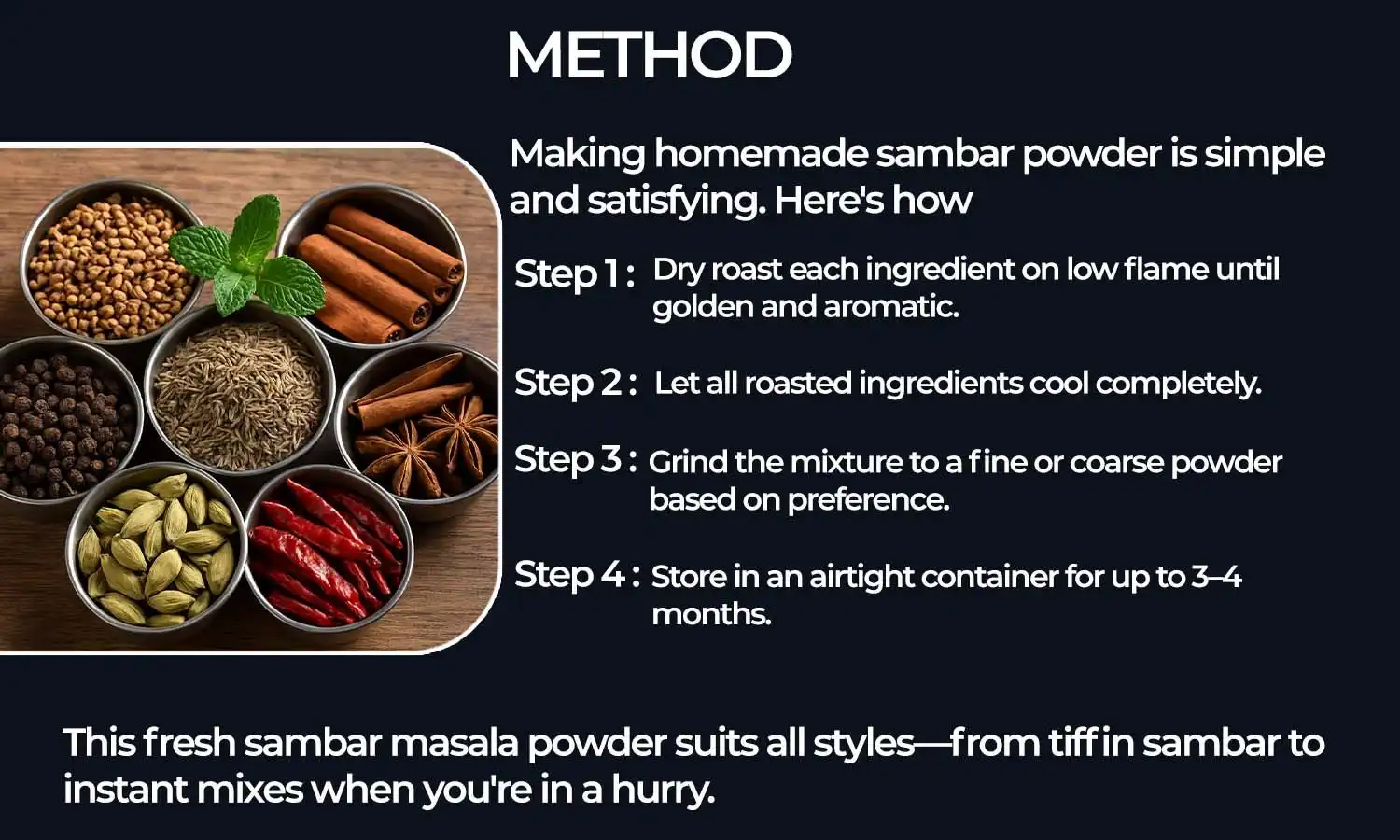 Homemade Sambar Powder Recipe