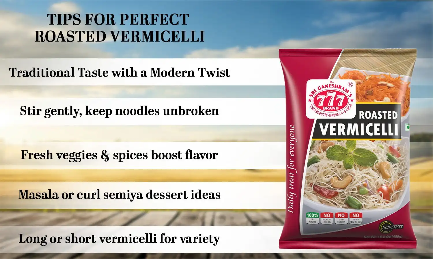 Roasted vermicelli