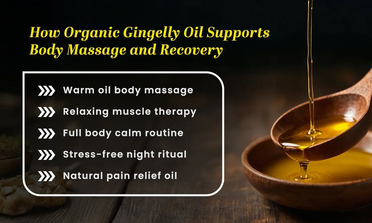 Organic gingelly oil